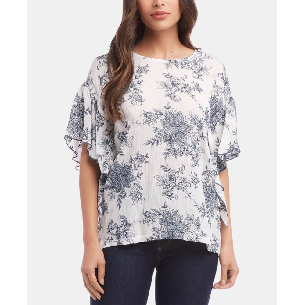 Karen Kane Ruffle Sleeve Gauze Top
